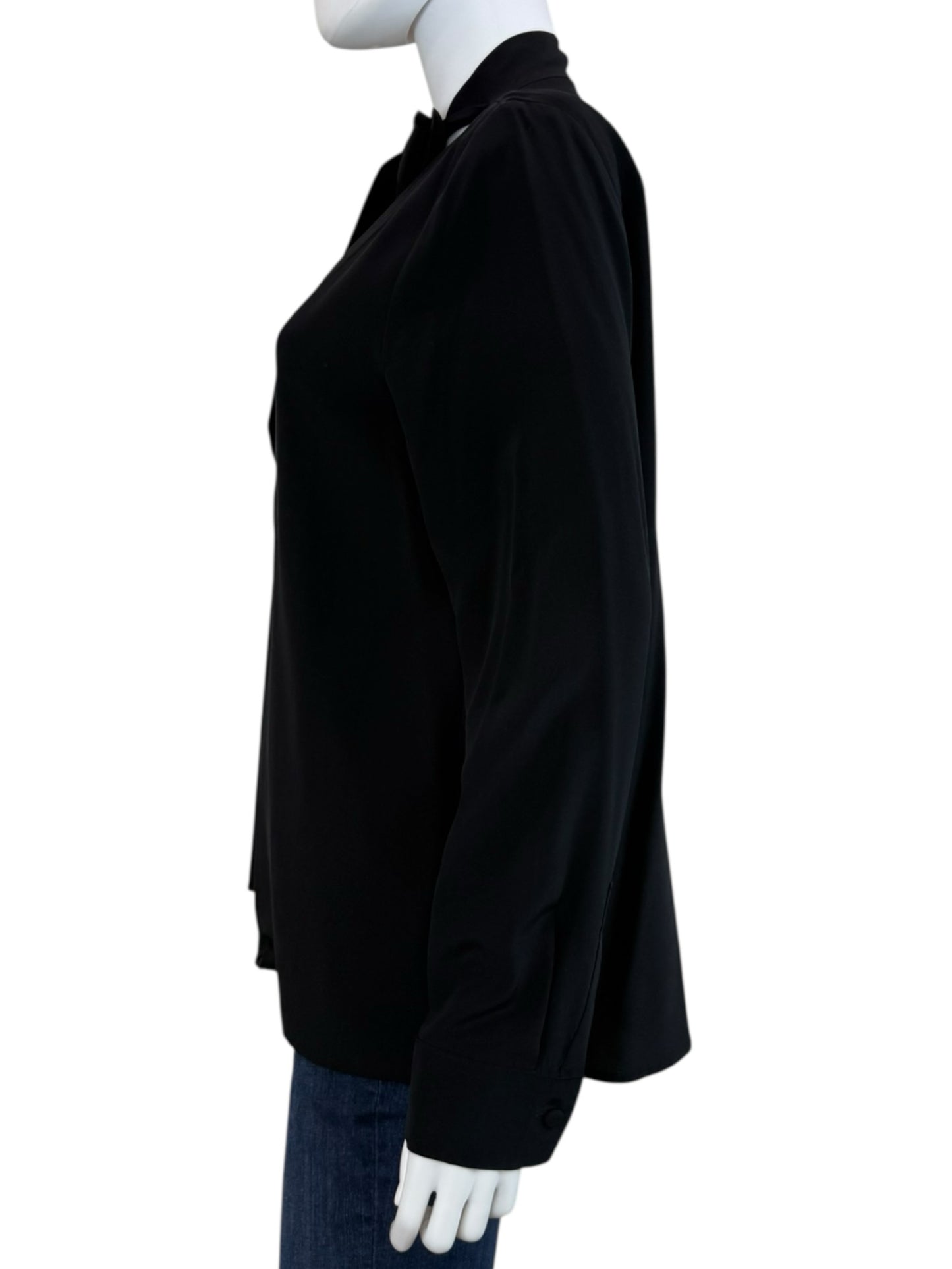 Judith & Charles Black 100% Silk Blouse Size 10