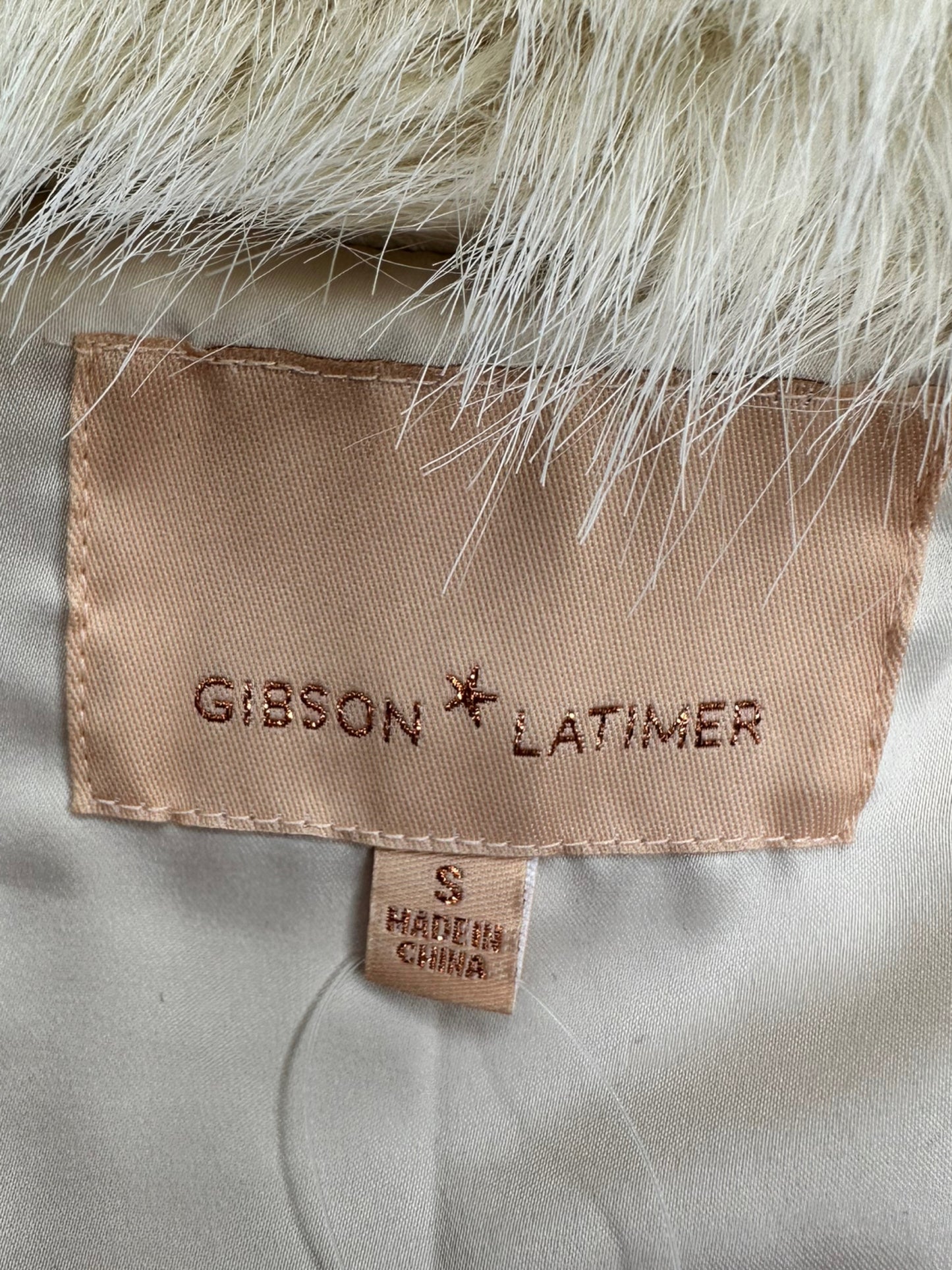 GIBSON LATIMER White Faux Fur Vest Size S