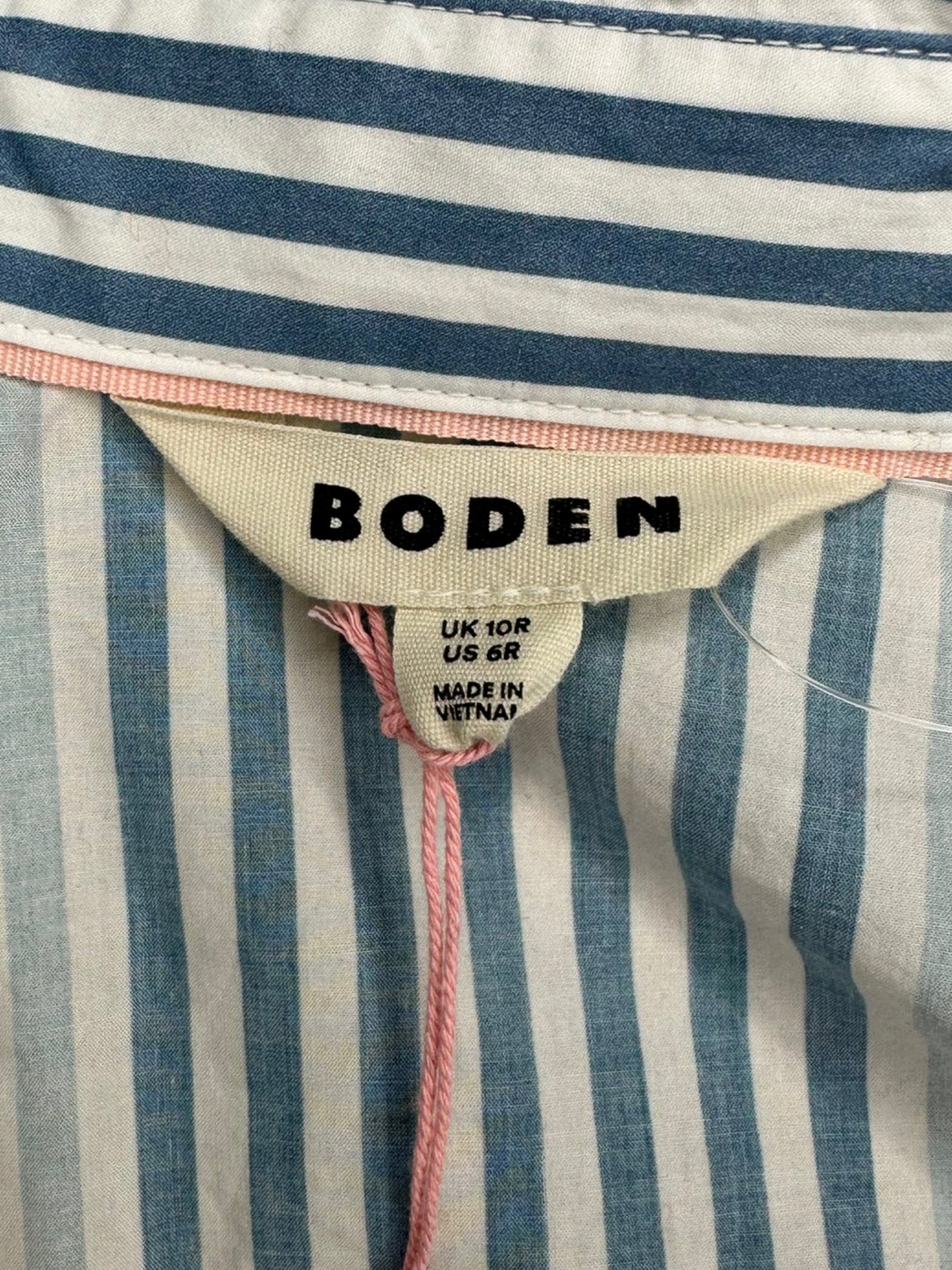 boden Blue and White Pinstripe Button Down NWT Size 6