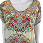 Johnny Was Floral Tunic Top Size M