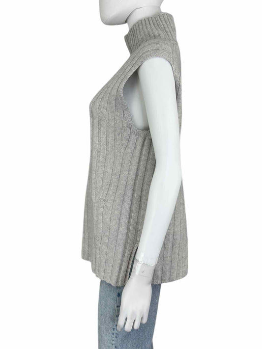 Vince. Gray Cashmere Mock Neck Sweater Size L