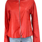 LAFAYETTE 148 NEW YORK Red Genuine Leather Jacket Size 8