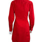 Theory Red T-Shirt Button-Down Mini Dress Size 6