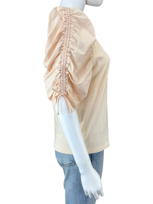 FRAME Pink Puff Sleeve Blouse Size L