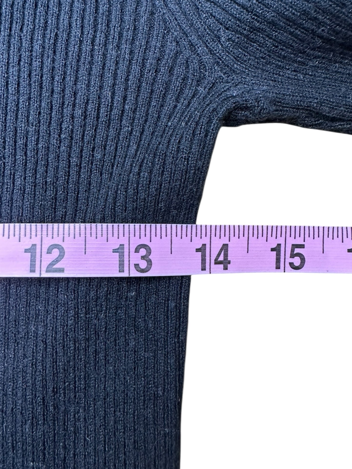 one grey day Black Ribbed Sweater Size S