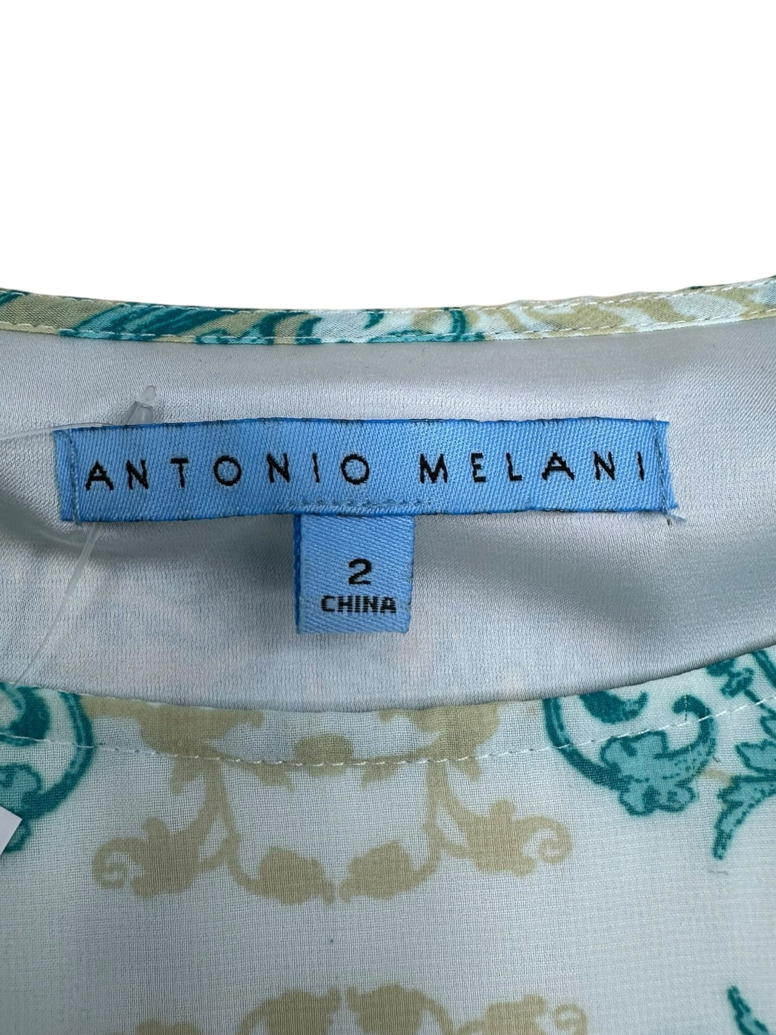 ANTONIO MELANI Teal Paisley Mini Dress Size 2 ANTONIO MELANI Teal Paisley Mini Dress Size 2