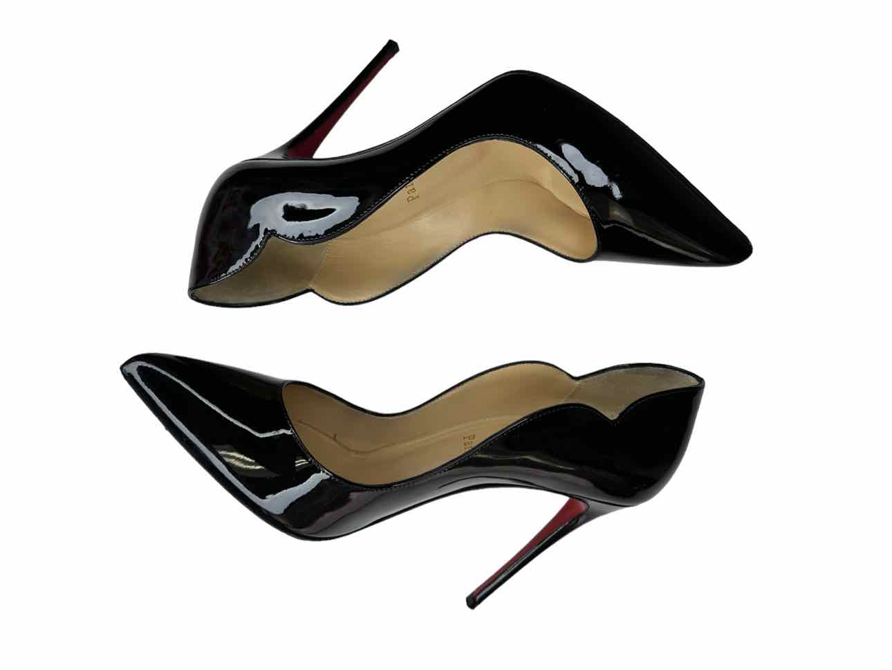 Christian Louboutin Hot Chick 100 Black Patent Pump Size 37