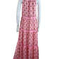 JADE Melody Tam NWT Pink Tribecca Fans Cinch Neck Maxi Dress Size S Dress