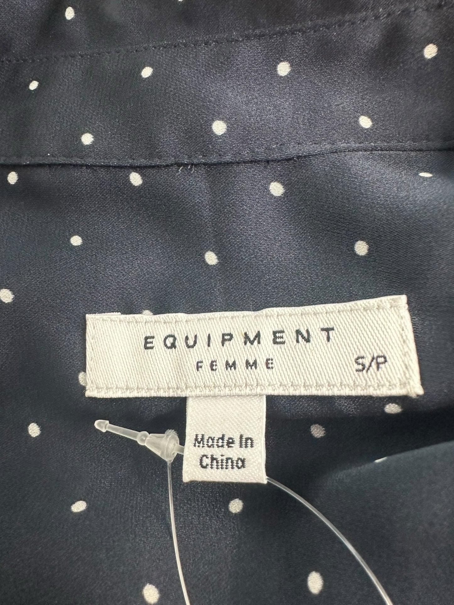 EQUIPMENT Navy Silk Button Down Size S