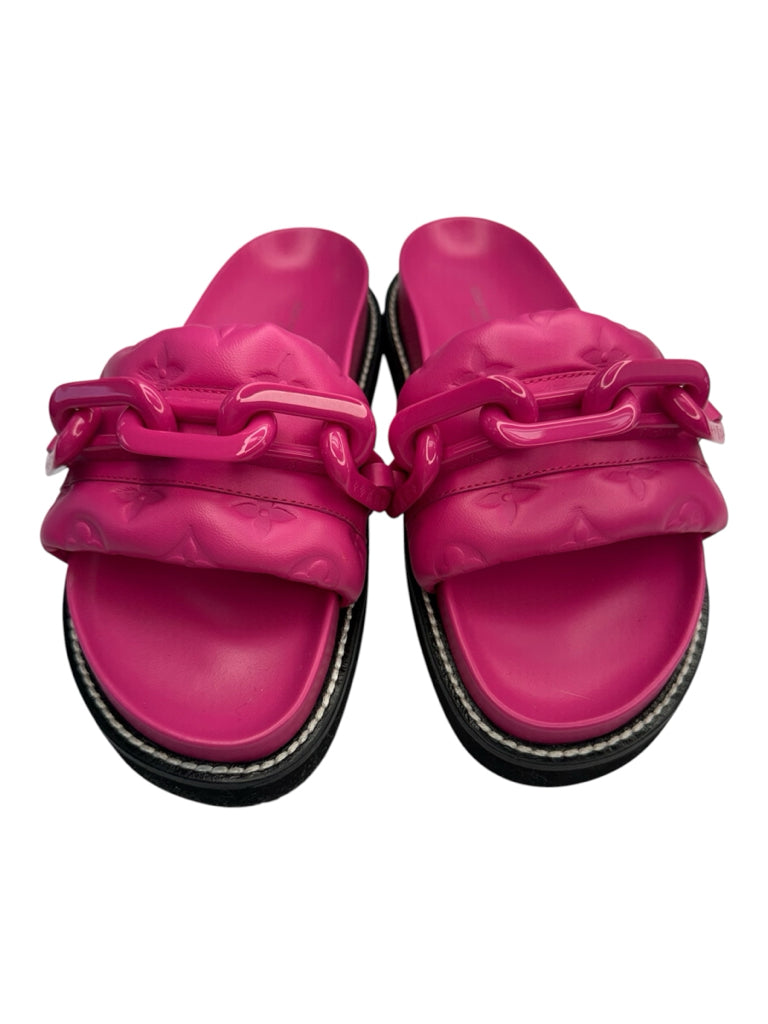 Louis Vuitton Hot Pink Sunset Flat Comfort Mule Size 37.5