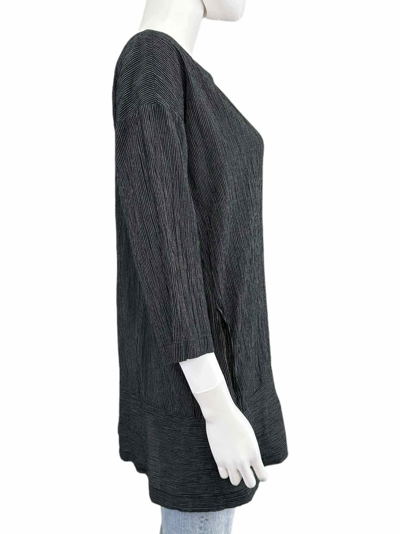 EILEEN FISHER Black Striped Organic Cotton Tunic Size XS