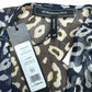 BCBGMAXAZRIA NWT Blue Leopard Print Blouse Size XXS
