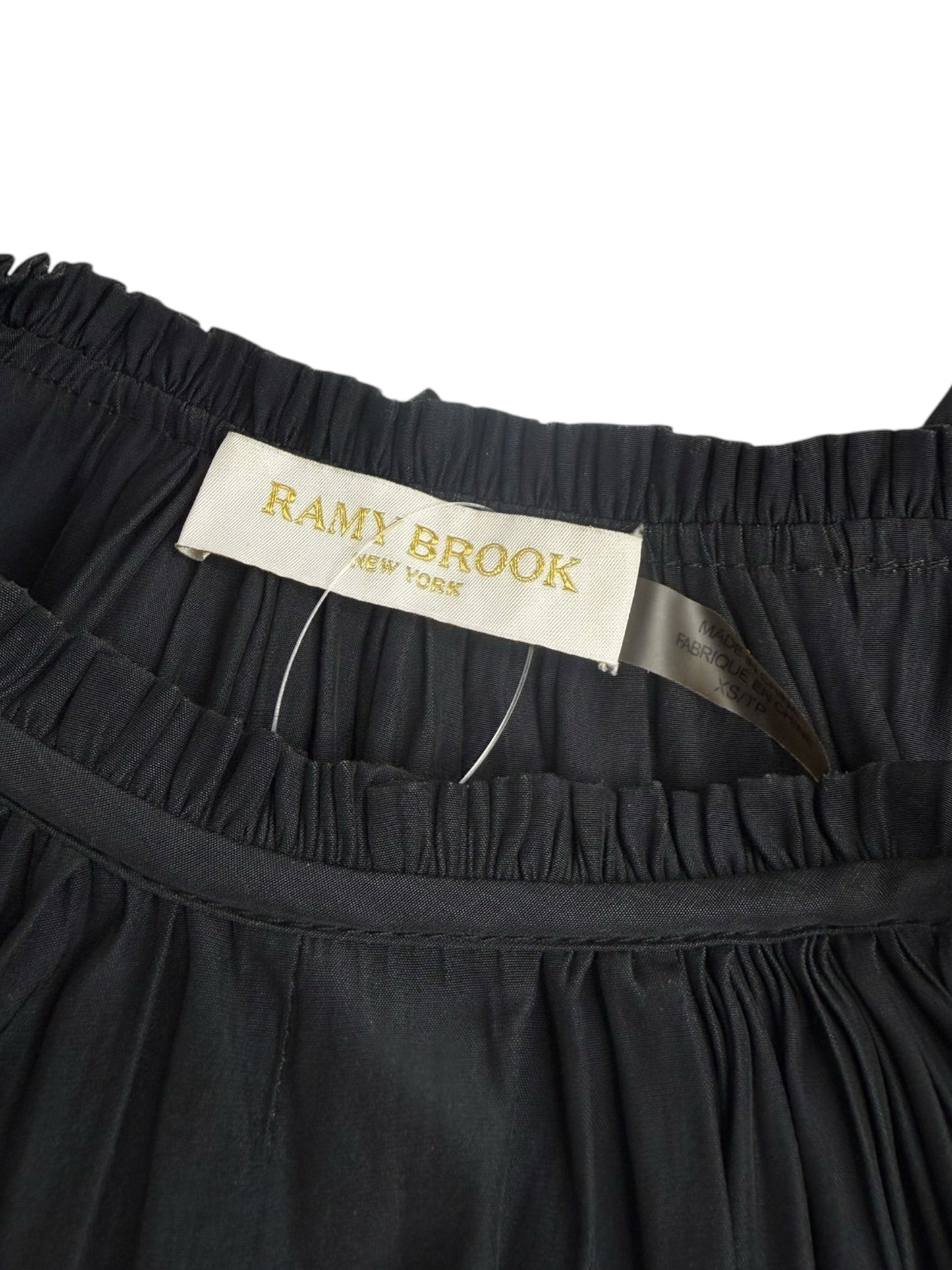 RAMY BROOK Black Satin Blouse Size XS