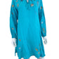 Johnny Was Aqua Embroidered Ocean Life Tunic Dress Size S
