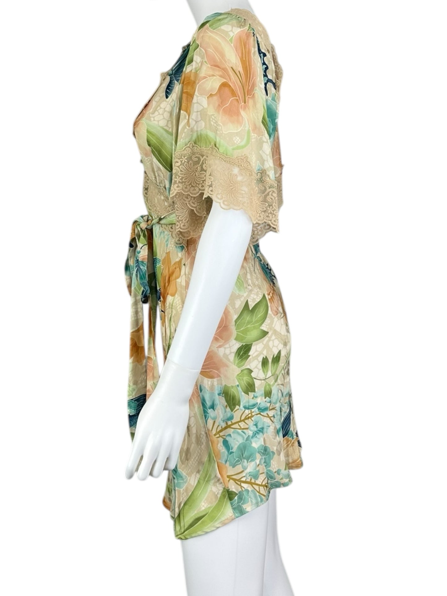 Spell & the Gypsy Cream Satin Mini Dress Size S