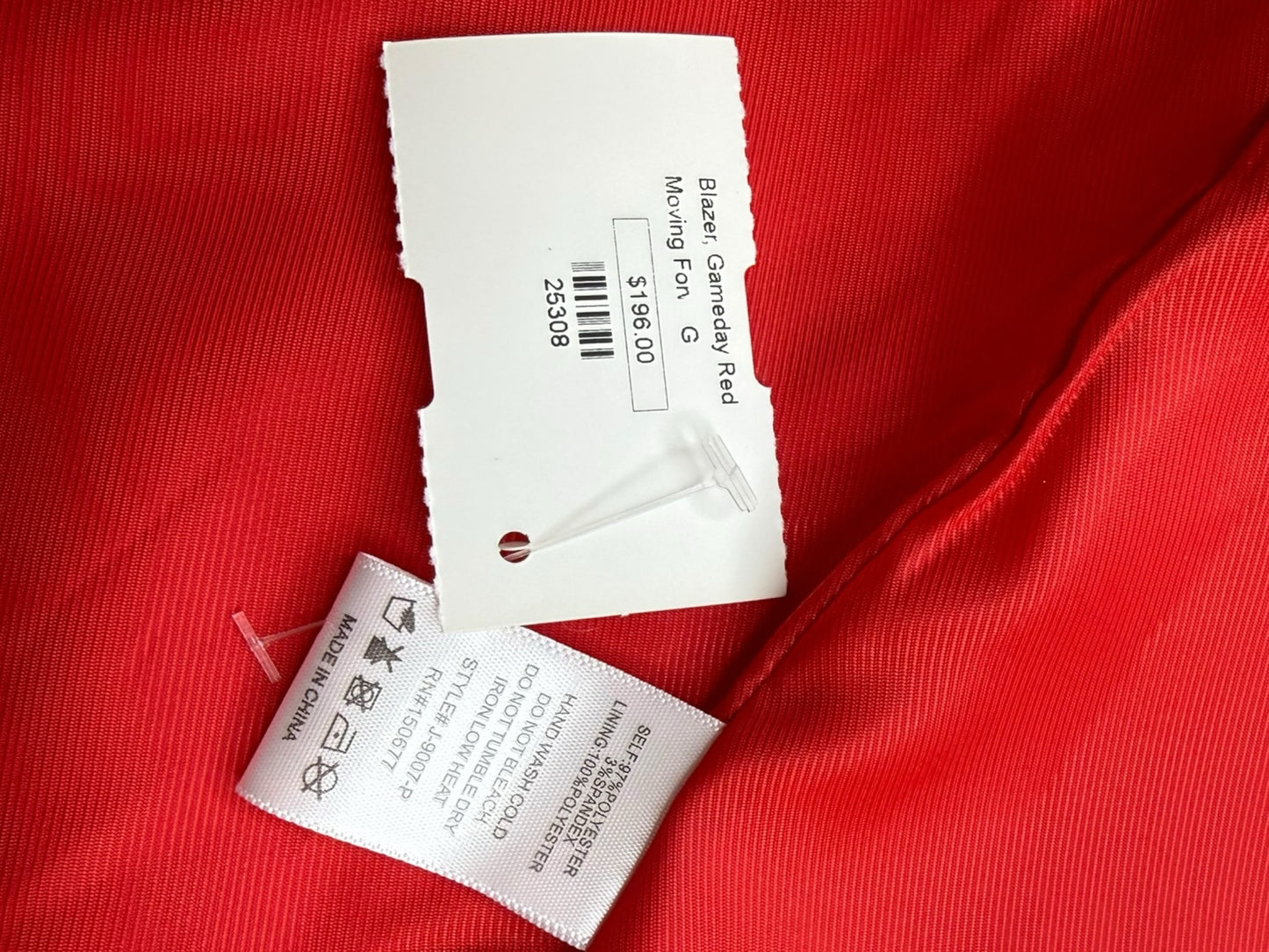 MOVING FORWARD DESIGNS Gameday Red Razorback Blazer Size L