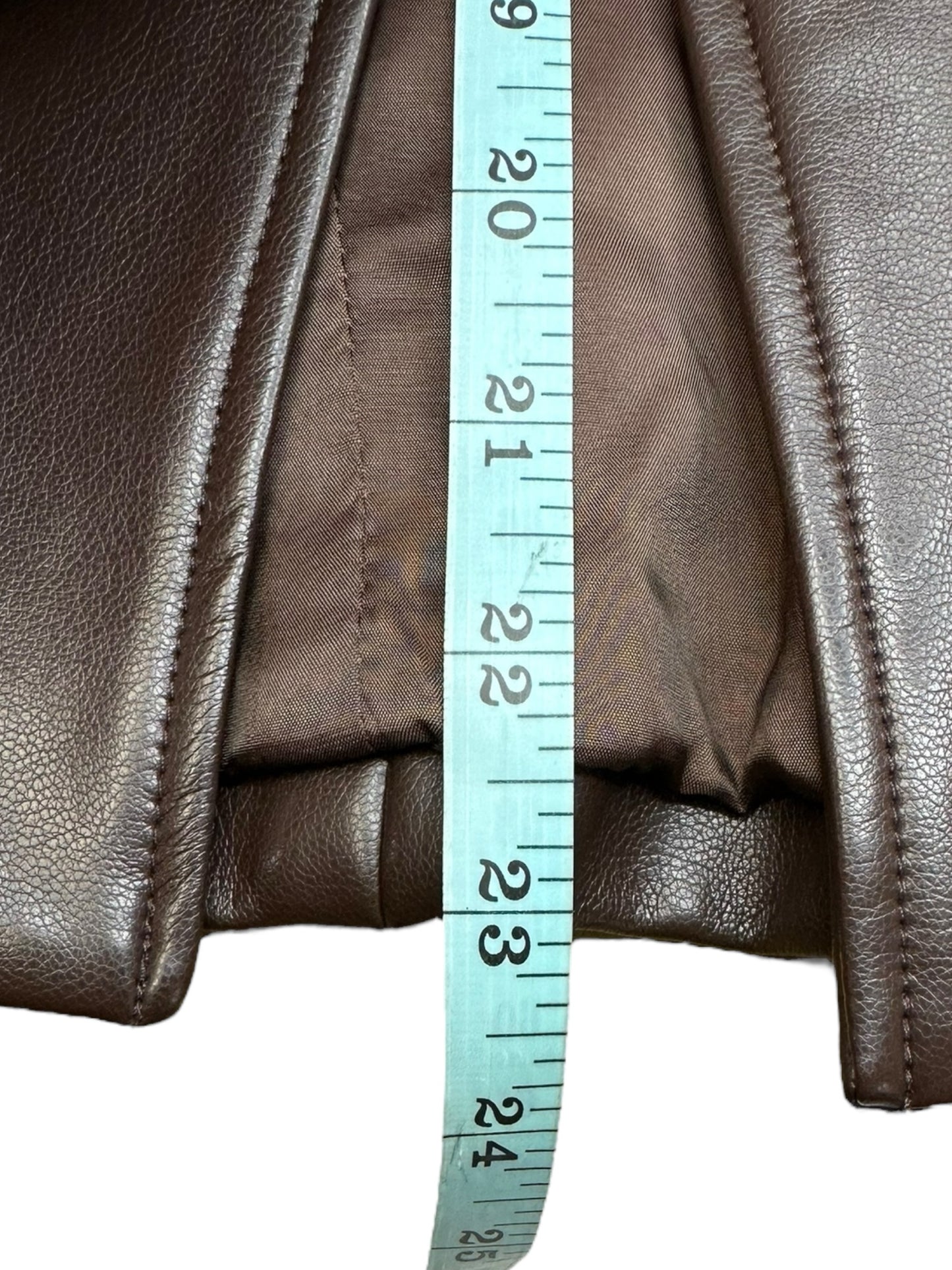 j. society Brown Vegan Leather Blazer Size S