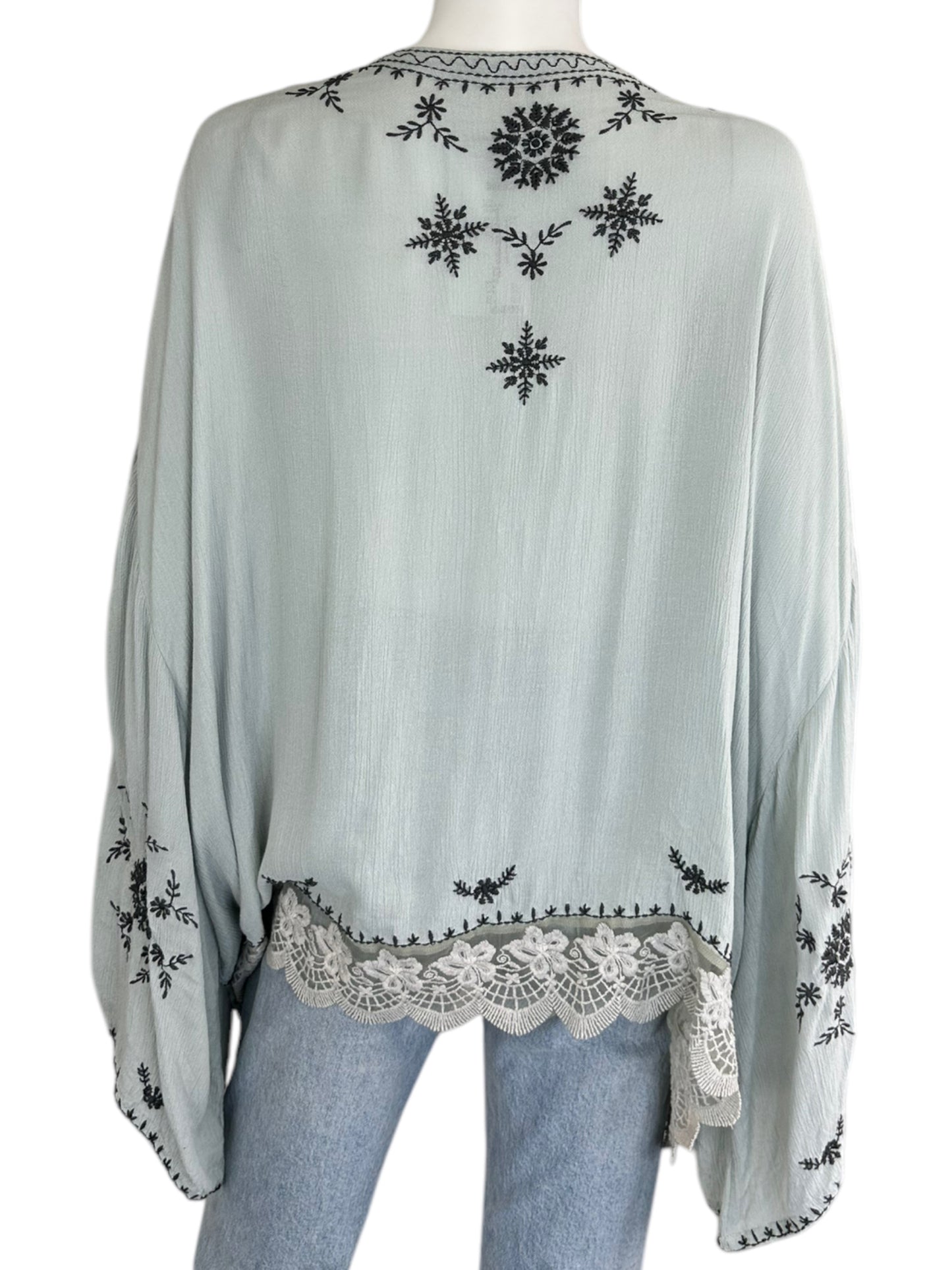 Free People Light Blue Kimono Size M