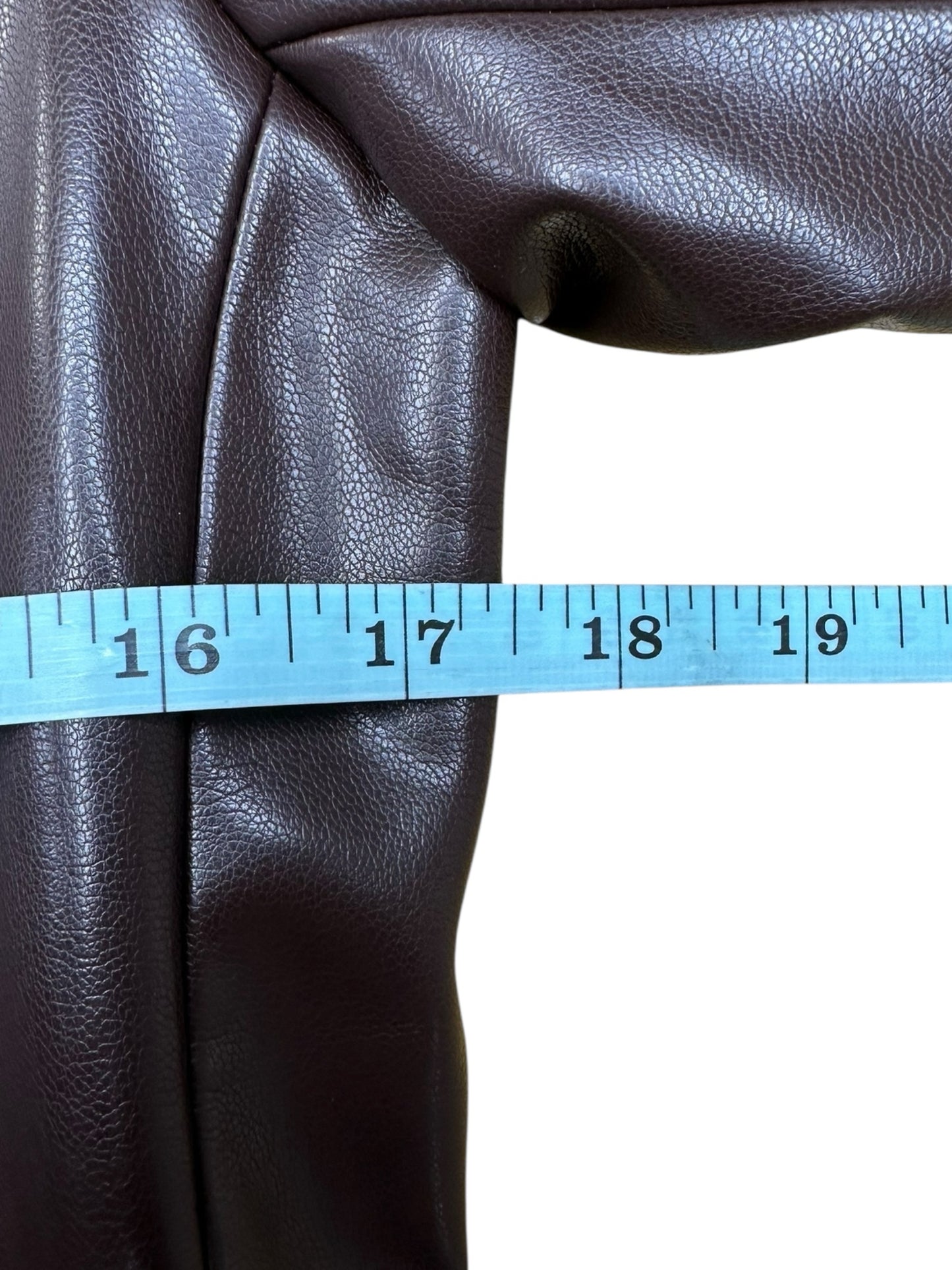 j. society Brown Vegan Leather Blazer Size S