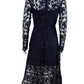 Astr Navy Blue Crochet Lace Cocktail Dress Size S