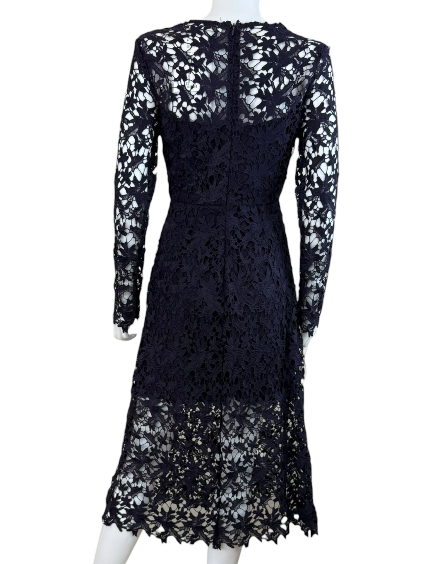 Astr Navy Blue Crochet Lace Cocktail Dress Size S
