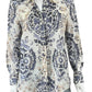 Tory Burch 100% Cotton Paisley Button-Down Shirt Size 12