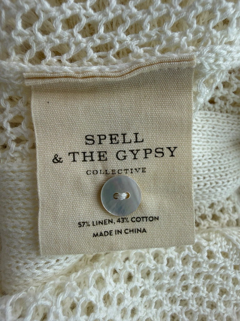 Spell Ivory Open-Knit Maxi Dress Size XS