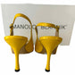 Manolo Blahnik Yellow THEYMESLI Slingback Peep Toe Pumps Size 36.5