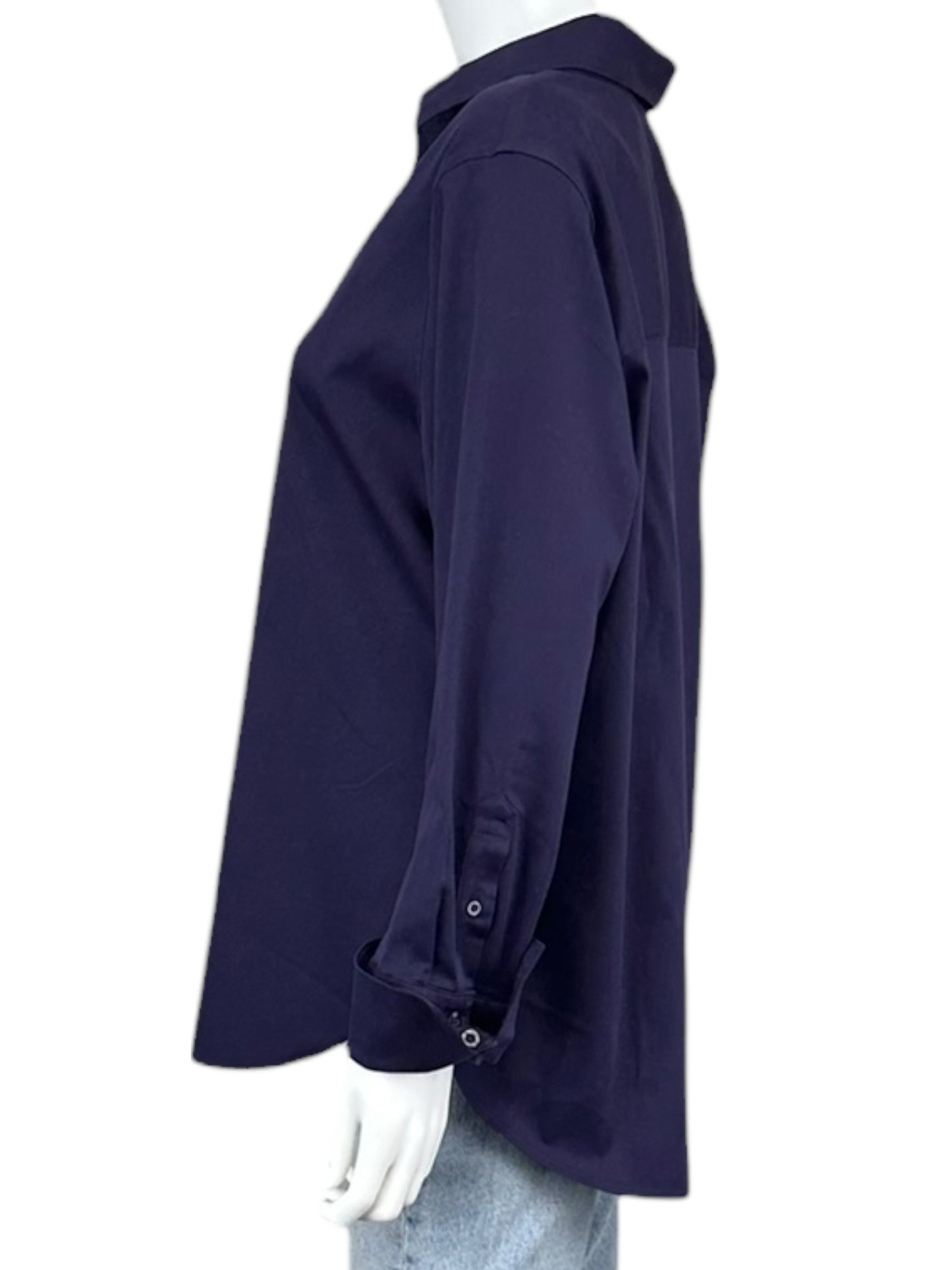 Chico's NWT Purple No Iron Button-Down Shirt Size 14