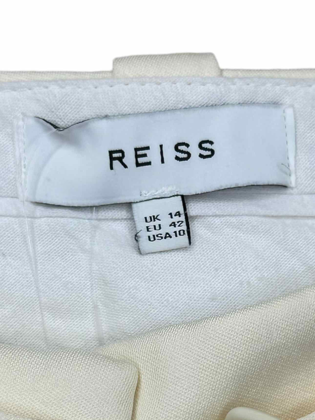 REISS Cream Cargo Belted Trouser Pants Size 10