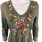 Johnny Was Green Anzia Embroidered Harlowe Dress Size XS
