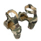 MARION PARKE Green Camouflage Print Sandals Size 37