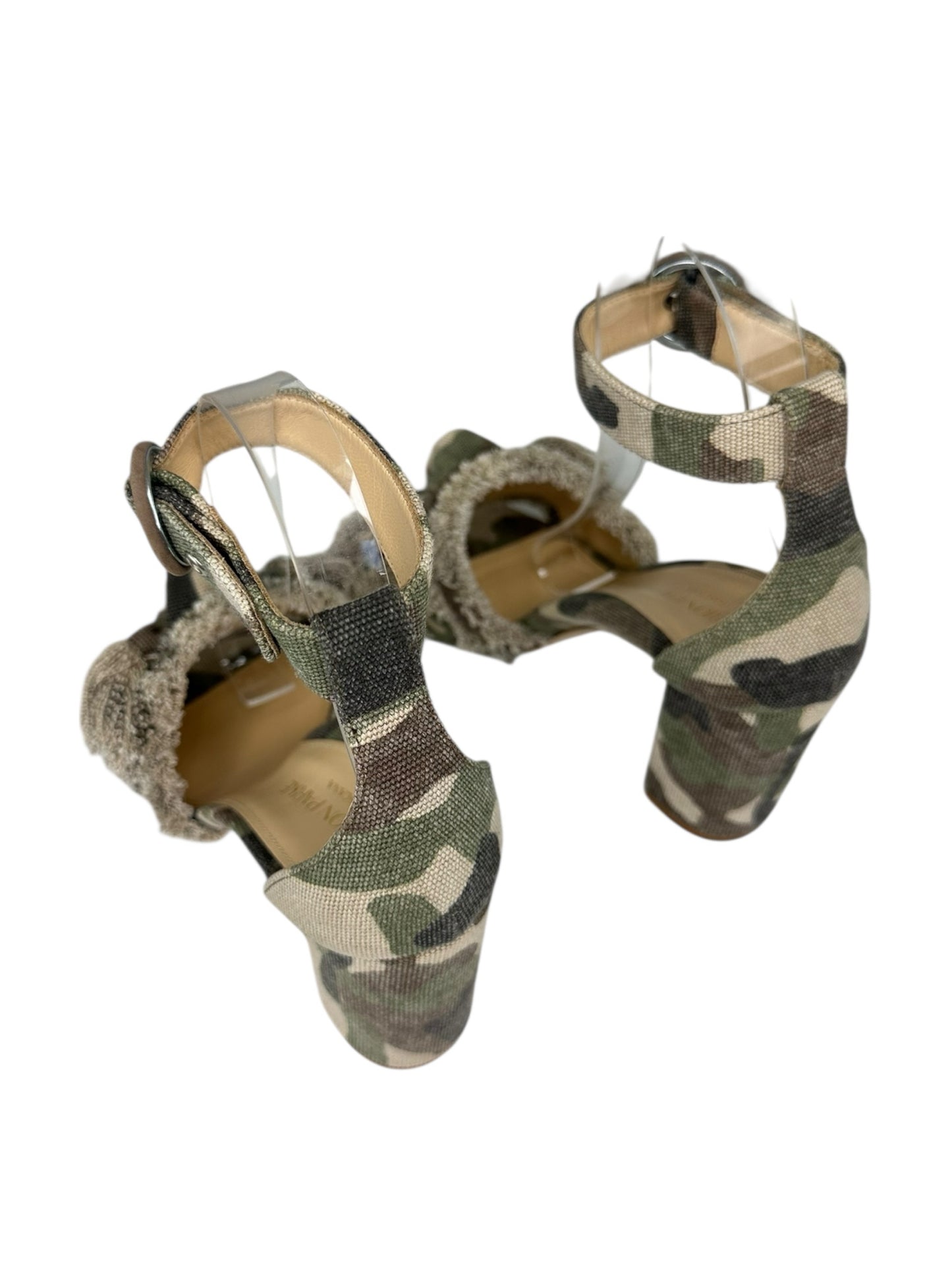 MARION PARKE Green Camouflage Print Sandals Size 37