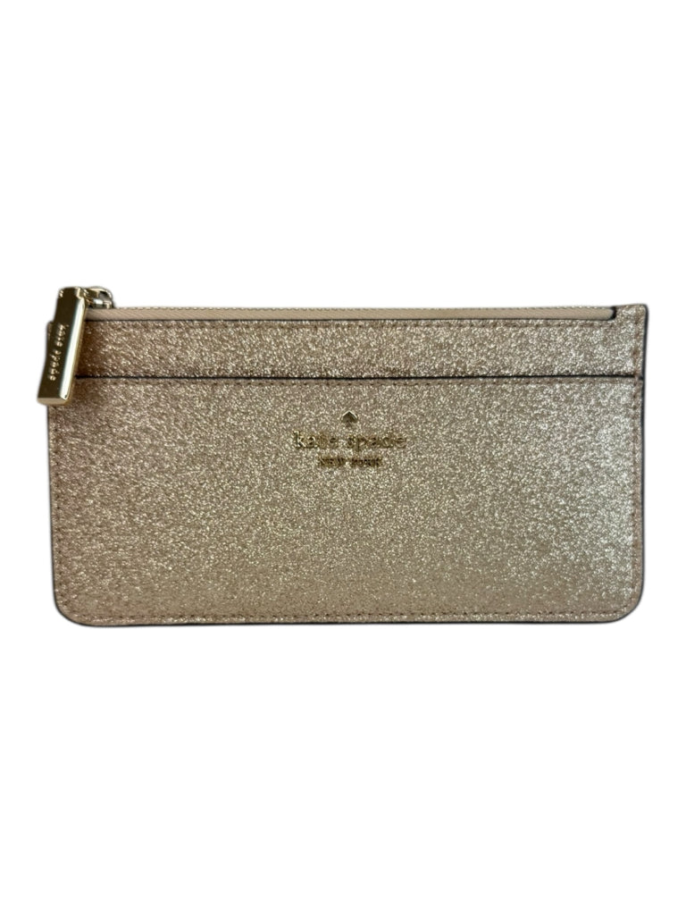 Kate Spade Gold Glitter Large Slim Cardholder Wallet