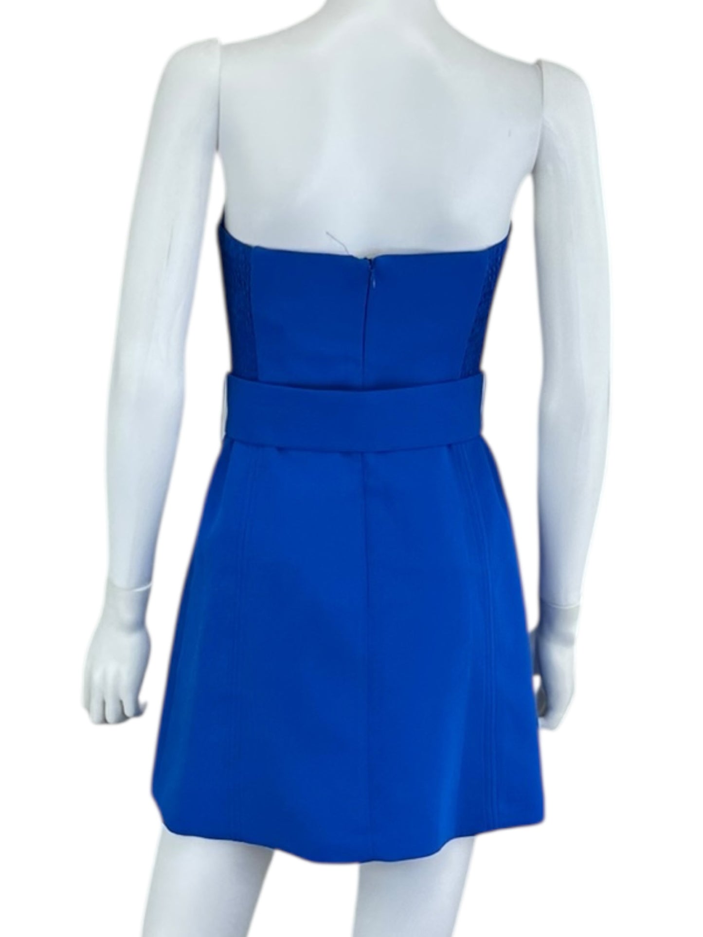 AMANDA UPRICHARD Blue Strapless Mini Cocktail Dress Size S