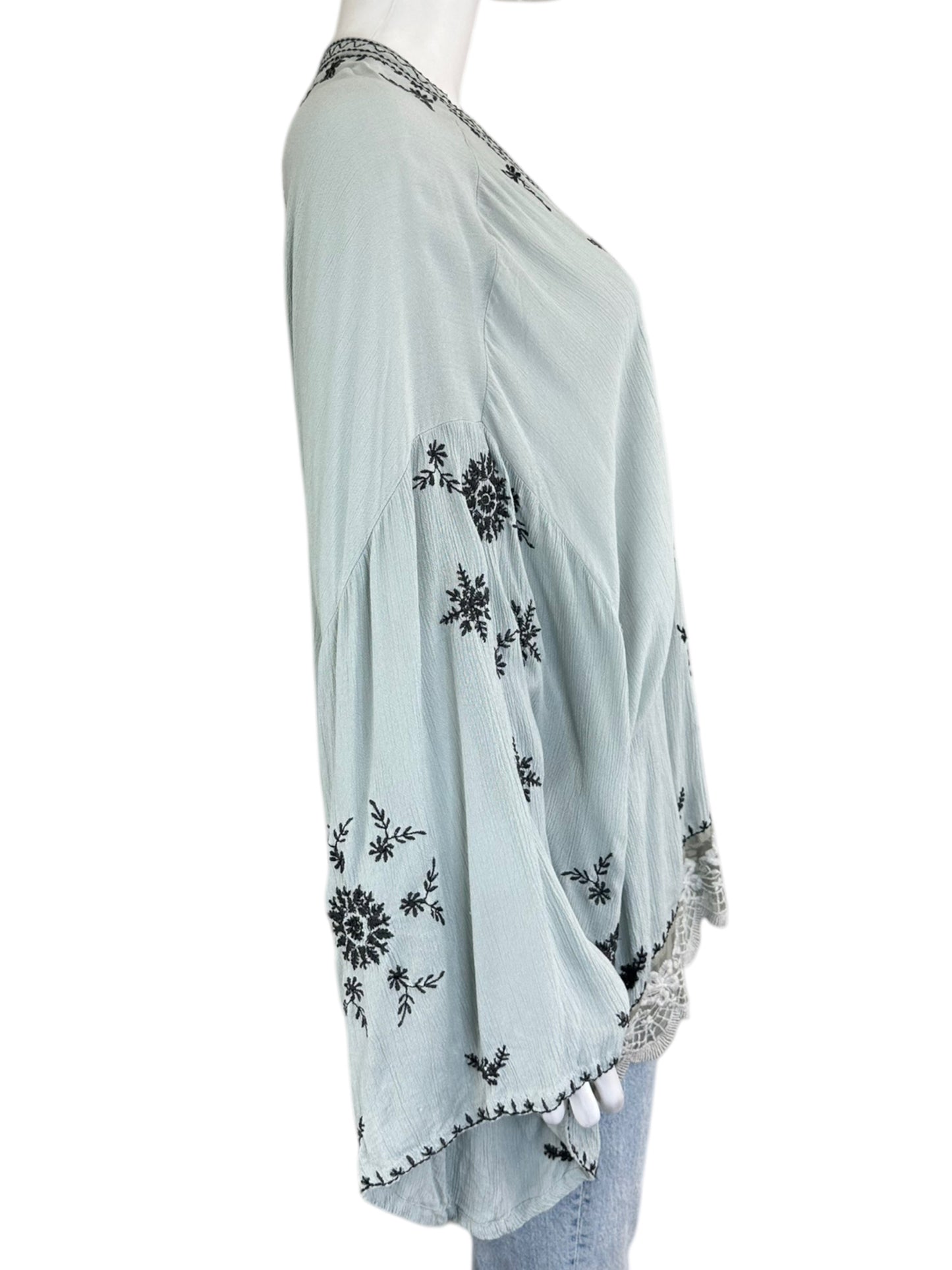 Free People Light Blue Kimono Size M