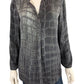 LAFAYETTE 148 NEW YORK Gray Croc Silk Print Blouse Size 10