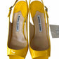 Manolo Blahnik Yellow THEYMESLI Slingback Peep Toe Pumps Size 36.5