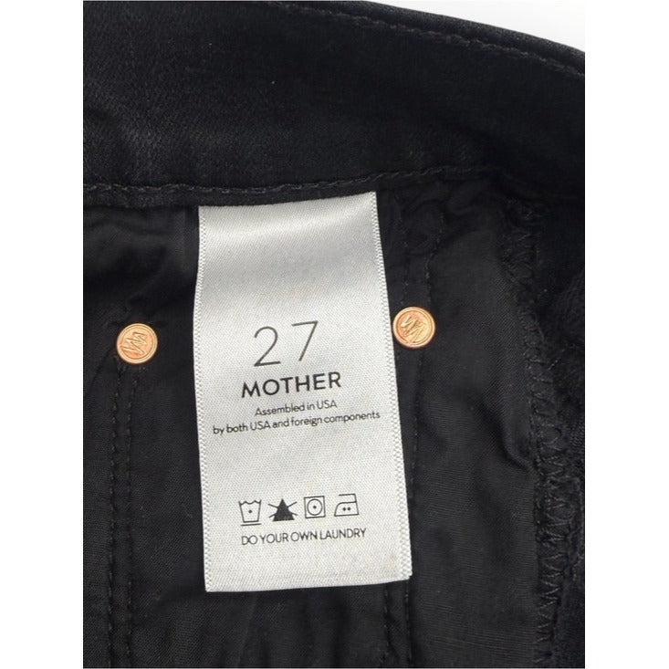 MOTHER Black Insider Crop Step Fray Jeans Size 27