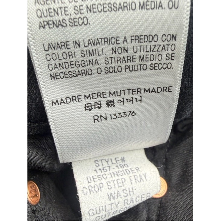 MOTHER Black Insider Crop Step Fray Jeans Size 27