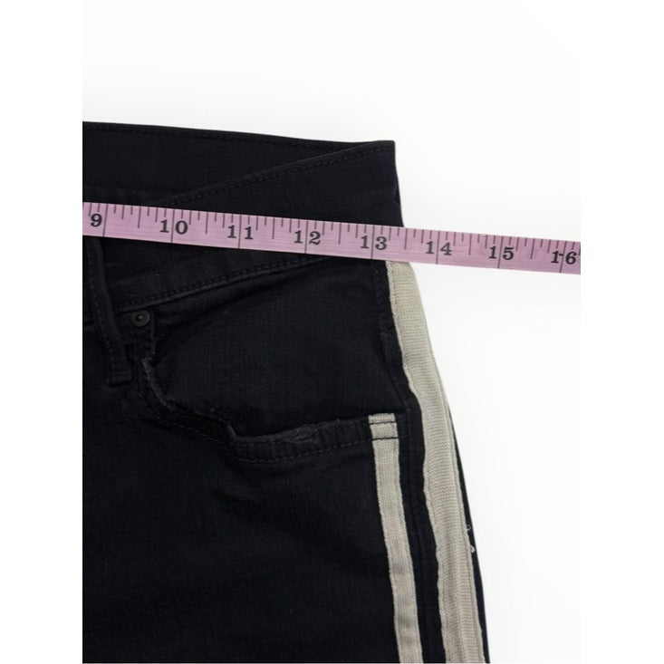 MOTHER Black Insider Crop Step Fray Jeans Size 27