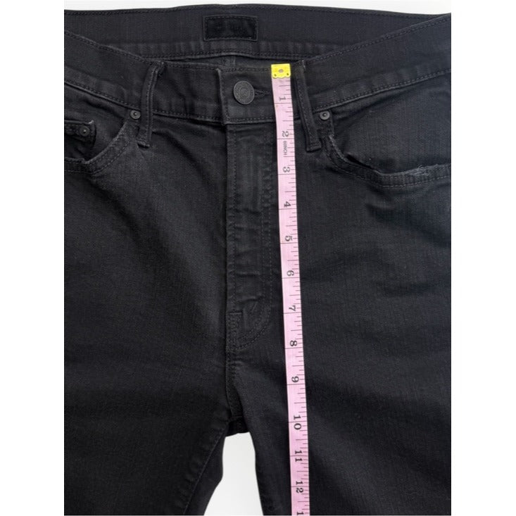 MOTHER Black Insider Crop Step Fray Jeans Size 27