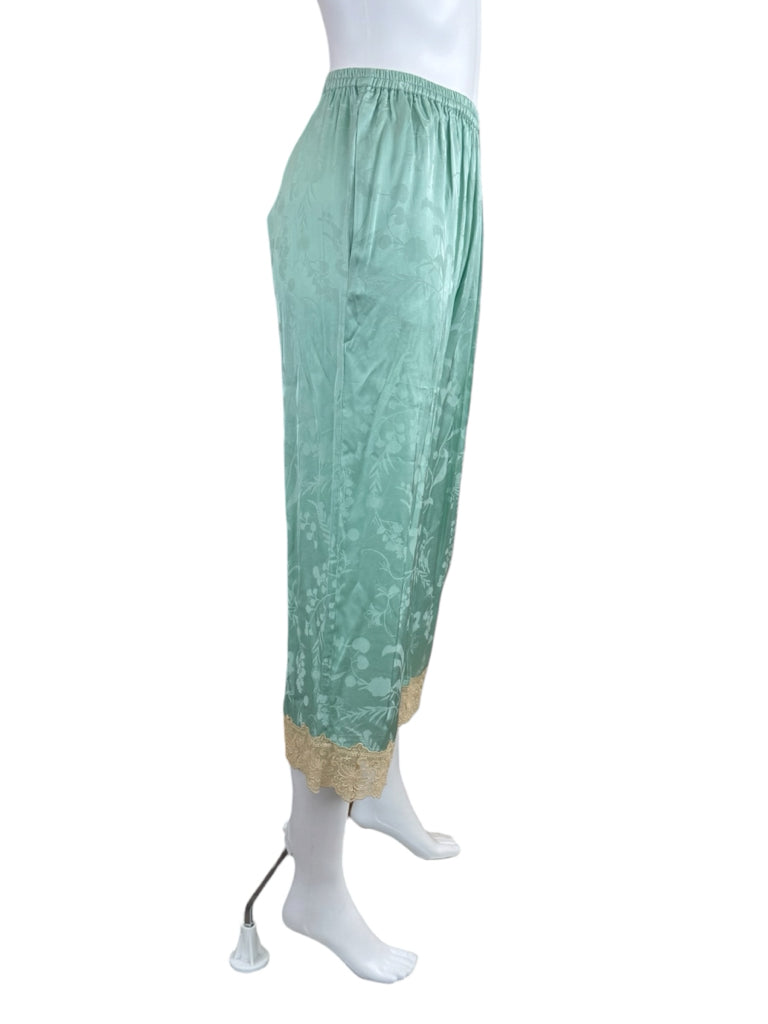 Spell & the Gypsy Collective Green Floral Jacquard Pants Size XS