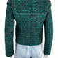 Sandro Green Tweed Jacket Size 6