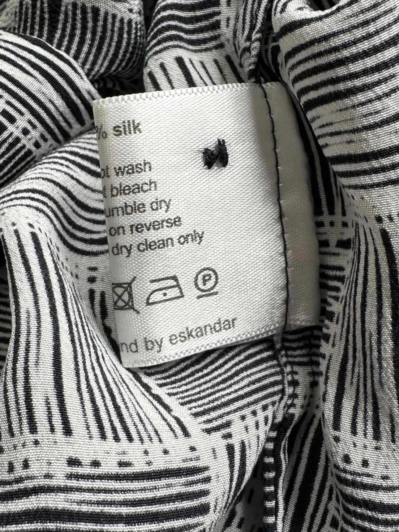 Eskandar Black Silk Print Tunic Size 0