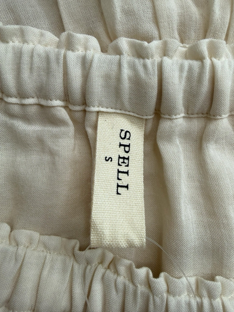 Spell Cream Organic Cotton Teodora Lace Midi Skirt Size S
