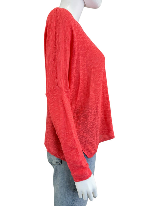 Stitch drop Red Knit Top Size S