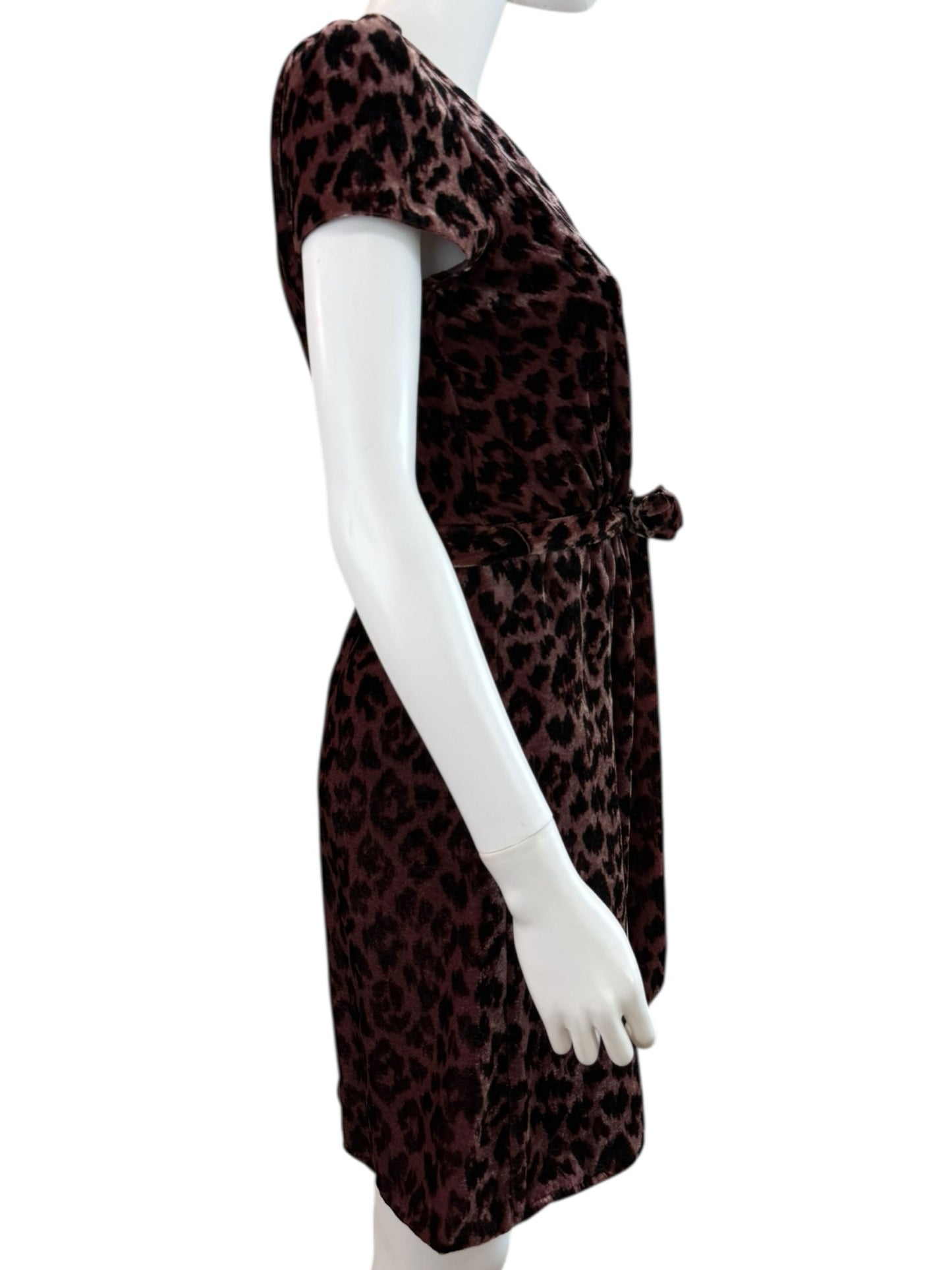 J. Crew Faux Wrap Mini Dress in Rose Leopard Size 0