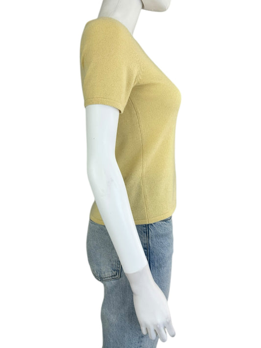 Ann Taylor 100% Cashmere Yellow Sweater Size XS
