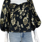 EDITION by EXPRESS NWT Black Metallic Floral Print Blouse Size S